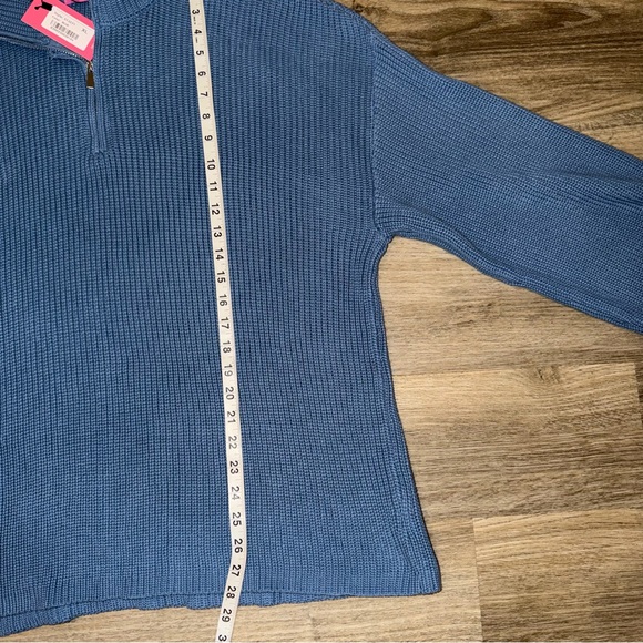 NWT Edikted Amour High Neck Oversized Zip Sweater Women’s Blue Size XL - Picture 7 of 8